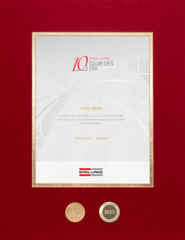 Mise a jour Club des dix MD de Royal LePage MD (Individuel - Pro